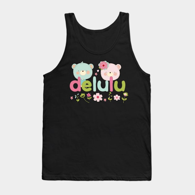 Delulu Kawaii Spring Bears Tank Top by MaystarUniverse